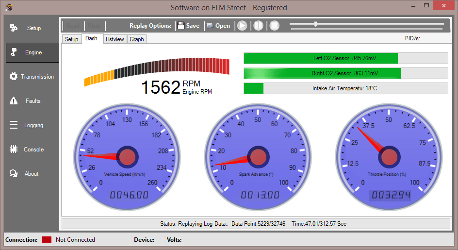 Dash screen